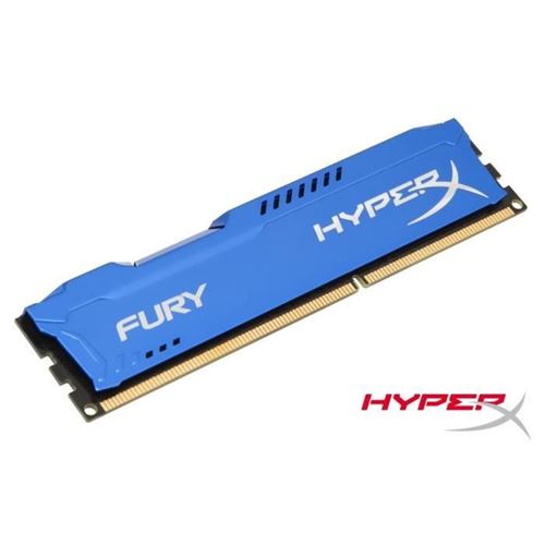 Mémoire RAM HyperX FURY 8 Go Bleu DDR3 1333MHz PC3 10600U DIMM 1.5V CL9 HX313C9F / 8 Bureau