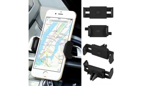 Support smartphone sur grille aérateur One-Push fermeture automatique