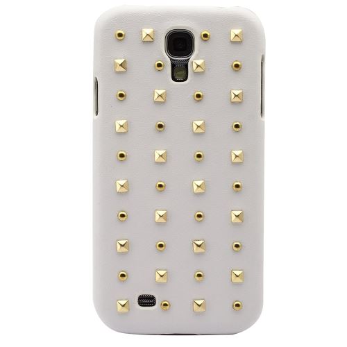 Phonix S9195LSW Coque pour Samsung Galaxy S4 Mini i9195 Motif clous Blanc/Or