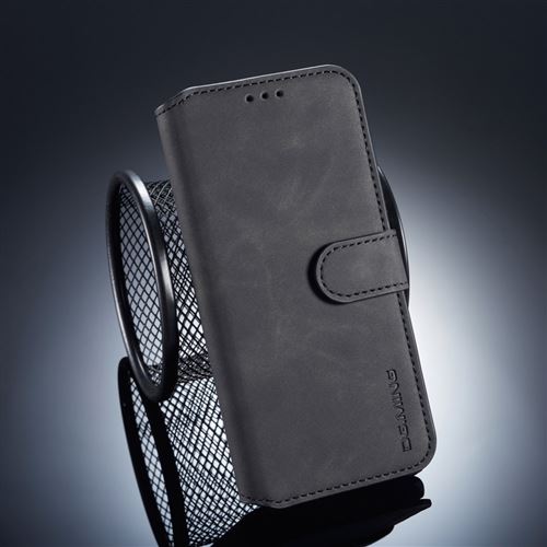 Etui en PU style rétro noir pour votre Samsung Galaxy A6 (2018)