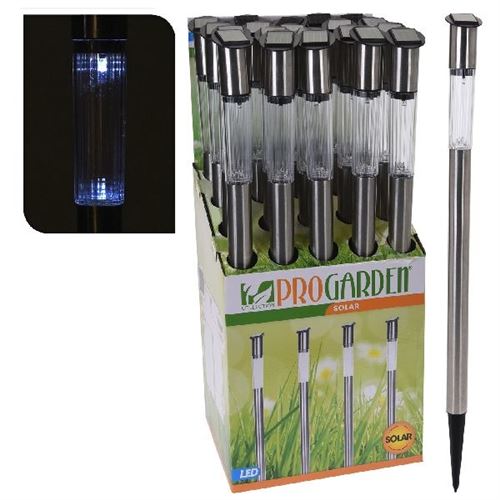 Lampe de jardinage Pro Garden Solar en acier inoxydable 70cm