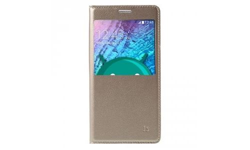 Etui Wallet Folio latéral S-View Champagne compatible Samsung Galaxy J5 fenêtre de visualisation