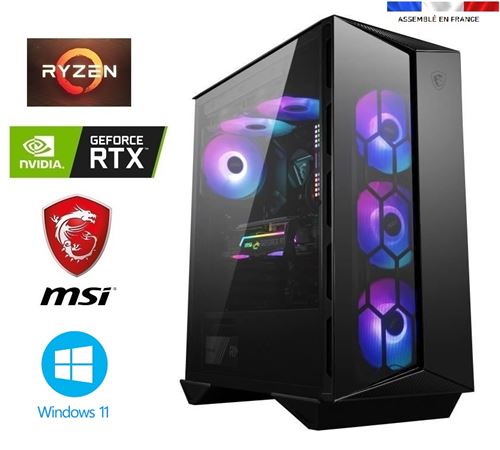 PC Gamer Ryzen 7 + Watercooling - GeForce RTX 3070 8GO MSI SUPRIM X - 32GO RAM - SSD 1000GO + HDD 3000GO - MSI MPG Gungnir 110R - Windows 10