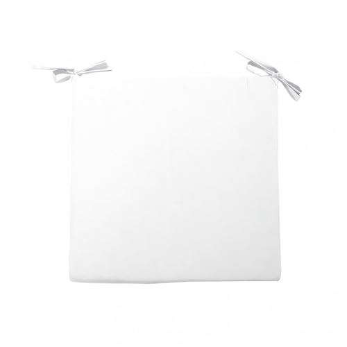 Galette de chaise imperméabilisée - L 40 x l 40 x 5 cm - Blanc