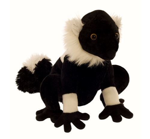 Peluche lemurien noir 22 cm - k7968