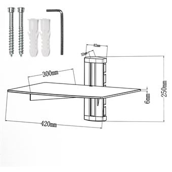 Tectake Etagere Murale 1 Tablette Pour Lecteur Dvd Blu Ray 25 X 42 X 33 Cm Supports Muraux Achat Prix Fnac
