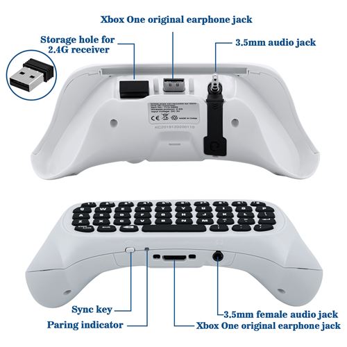 Mini clavier sans fil DOBE 2.4G pour Xbox One S / Series X / Series S -  Blanc - Clavier - Achat & prix