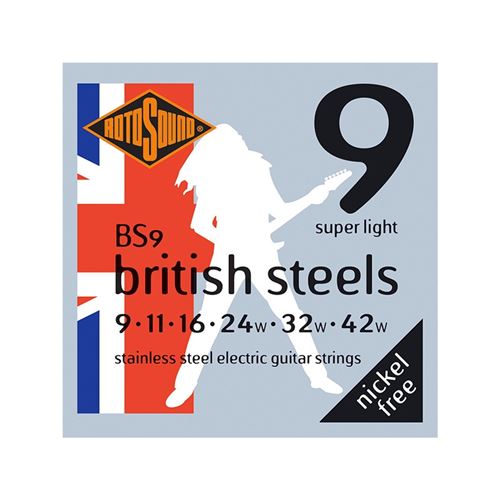 Rotosound BS9 British steels - Jeu de cordes guitare électrique - 9-42