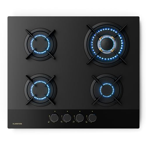 Klarstein Goldflame Nano Plaque De Cuisson Gaz 4 Brûleurs En Laiton 8 Kw Table De Cuisson À Gaz Gpl/Gaz Naturel