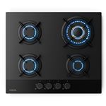 Klarstein Goldflame Nano Plaque de cuisson gaz 4 brûleurs en laiton 8 kW Table de cuisson à gaz GPL/Gaz naturel