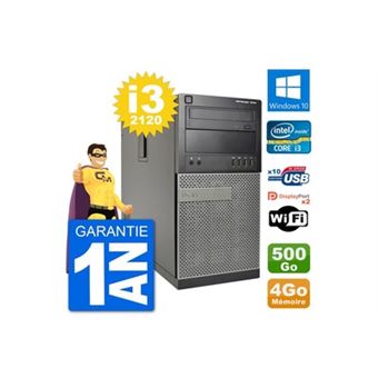 Pc tour dell 7010 intel core i3-2120 ram 4go disque dur 500go windows 10 wifi - 1