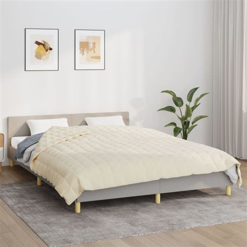 vidaXL Couverture lestée Crème clair 220x235 cm 11 kg Tissu