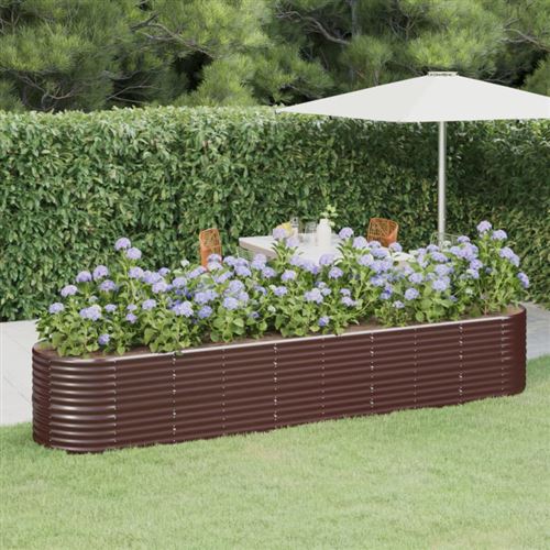 Non Communiqué Marron Lit Surélevé De Jardin Acier Enduit De Poudre
