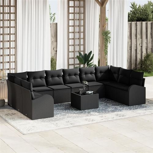 Non Communiqué Beige Vidaxl Ensemble De Canapés De Jardin De 11 Pièces Avec Coussins Poly Rattan 3346233