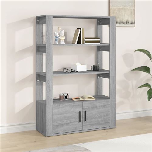vidaXL Buffet Sonoma gris 80x30x119,5 cm Bois d'ingénierie