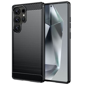 Coque pour Samsung Galaxy S25 Ultra 5G - housse etui silicone gel carbone + verre trempe - NOIR - 1