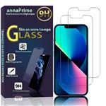 annaPrime - 2 Verres Trempés pour iPhone 13/13 Pro 6.1 Protection d'écran - TRANSPARENT (non compatible avec iPhone 13 Mini, 13 Pro Max) [Les Dimensions EXACTES du telephone: 146.7 x 71.5 x 7.7 mm]