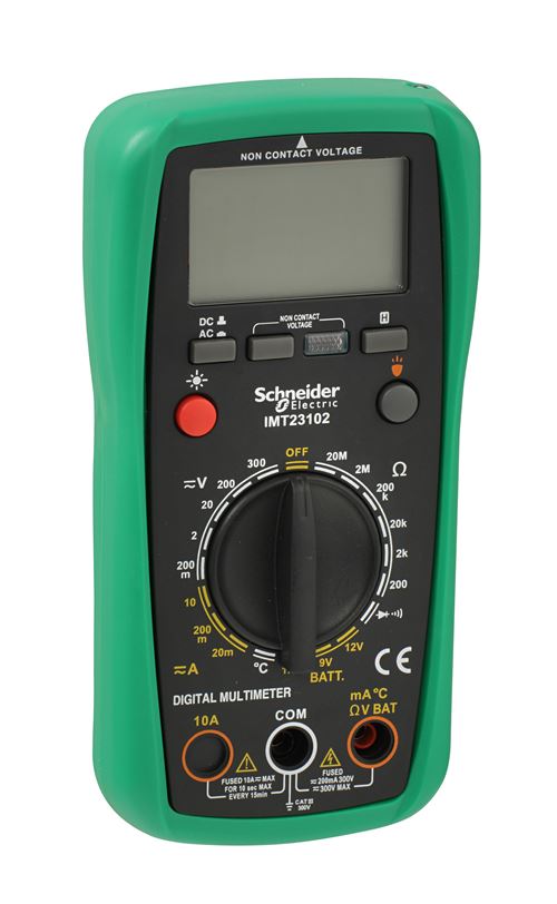 Schneider - Multimètre numérique Cat III (300V) écran LCD vert