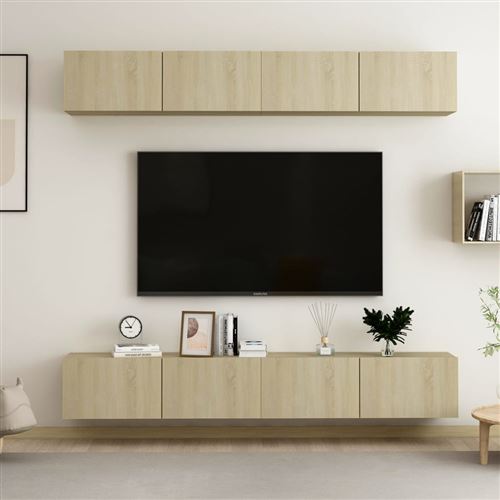 Non Communiqué Marron Vidaxl Meubles Tv 4 Pcs Chêne Sonoma 100X30x30 Cm Bois D'ingénierie3078956