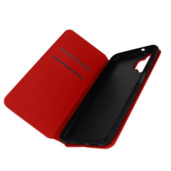 Housse Portefeuille à Rabat Pour Oppo A16/A16s/A54s - Similicuir Rouge - Fonction Support Vidéo