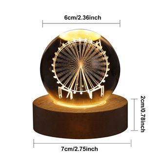 Veilleuse Boule De Cristal USB 3D, Globe Spatial Galaxie