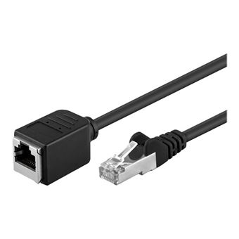 goobay - Netwerkverlengkabel - RJ-45 (M) naar RJ-45 (V) - 2 m - foiled unshielded twisted pair (F/UTP) - CAT 5e - gevormd, stevig - zwart - 1