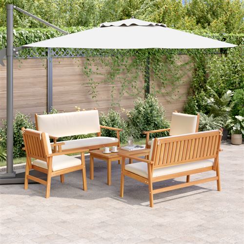 Ensemble de canapé de jardin 5 pièces avec coussins en bois d acacia