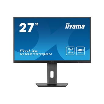 iiyama ProLite XUB2797QSN-B2 - Écran LED - 27" - 2560 x 1440 QHD @ 100 Hz - IPS - 300 cd/m² - 1300:1 - 1 ms - HDMI, DisplayPort, USB-C - haut-parleurs - mat, noir