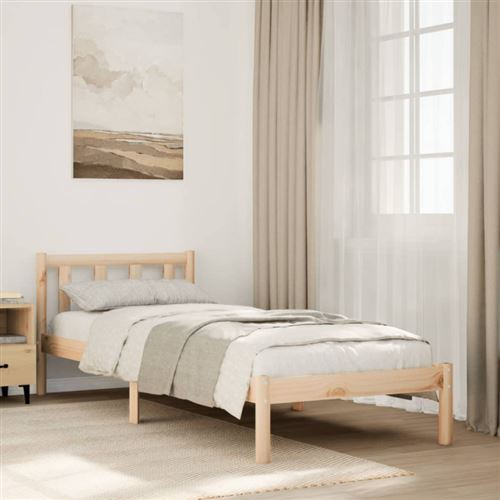 vidaXL Cadre de lit extra long sans matelas 80x220 cm bois massif pin