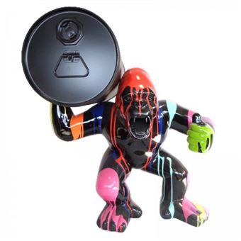 Grande Statue Mickey Mouse 80 Cm – Résine Multicolore, Fond Noir