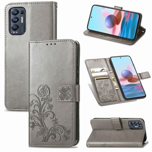 MPFRANCE Housse pour OPPO Find X3 Neo Gris [Fleur de Lys]