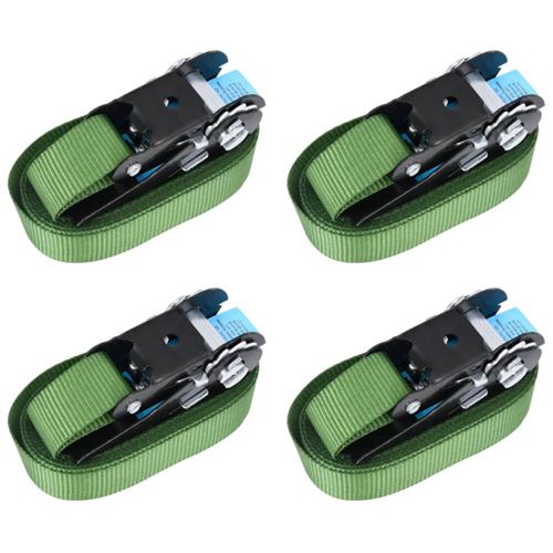 Sangles d&rsquo;arrimage &agrave; cliquet 4 pcs 800 daN 6 m Vert vidaXL - N/A