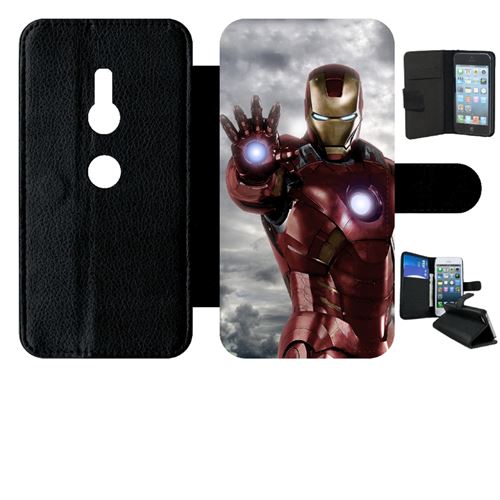 Etui My-Kase pour Xperia XZ2 - 292 marvel the avengers iron man - Simili-cuir Noir