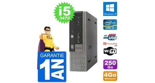 Ultra mini pc dell 7010 usff i5-3470 ram 4go disque dur 250go windows 10 wifi