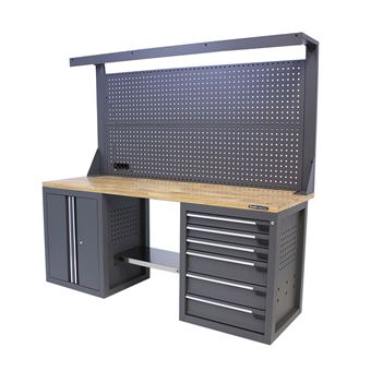 Établi 500 kg avec 6 tiroirs | Rangement intégré atelier - Sol Direct Établi 500 kg avec 6 tiroirs | Rangement intégré atelier - Sol Direct