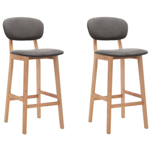vidaXL - Tabourets de bar - Lot de 2 - Gris clair - Bois - Image 3