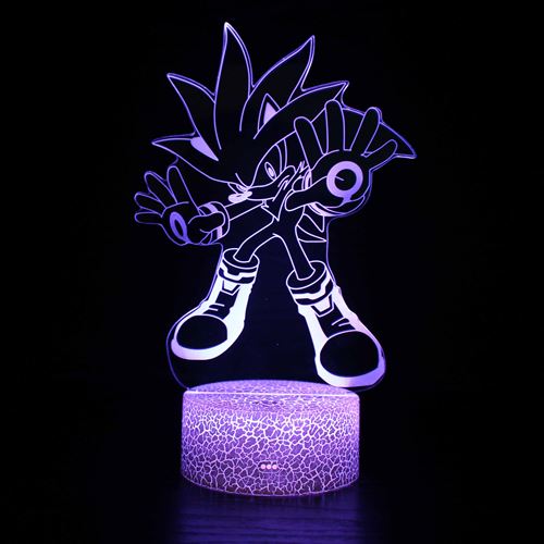 Lampe 3D Tactile Veilleuses Enfant MY1831 Sonic The Hedgehog 16 Couleurs avec Telecommande