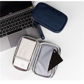 Sac De Rangement Câbles Et Accessoires Électroniques 19x11x5.5 Cm - Portable, Imperméable, Organisateur Double Poches
