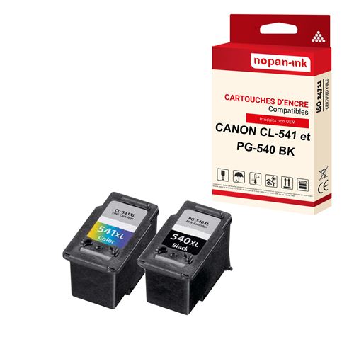 NOPAN-INK - x2 Cartouche compatible pour CANON 540 XL + 541 XL 540XL + 541XL  Noir + Cyan + Magenta + Jaune () - Cartouche d'encre - Achat & prix