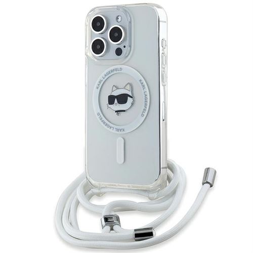 Coque pour iPhone 14 Pro Max - Karl Lagerfeld IML MagSafe (KLHMP14XHCHCCHNT) - Tête Cordon Choupette Transparent