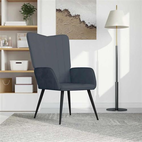 Non Communiqué Gris Vidaxl Relaxstoel Velours Foncé