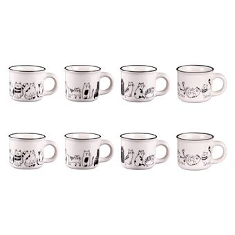 Coffret De 4 Tasses Palawan En Porcelaine – 14 Cl, Hauteur 7 Cm, Blanc – Marque Table Passion