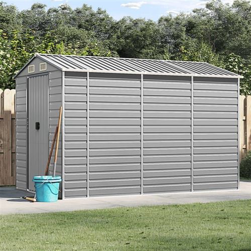 Vidaxl - Abri de jardin gris clair 191x300x198 cm acier galvanisé