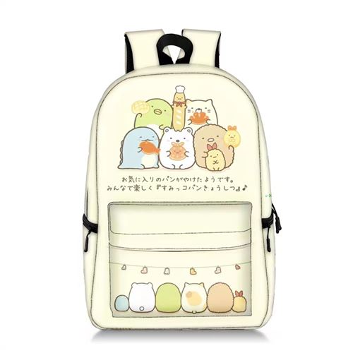 Sac à Dos Sumikkogurashi pour Enfants Cadeaux pour Garçon et Filles (SD1191) 28*14*47 cm Blanc