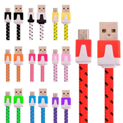 Cable Noodle Type C pour Nintendo Switch Chargeur USB 1,5m Connecteur Tresse (NOIR)