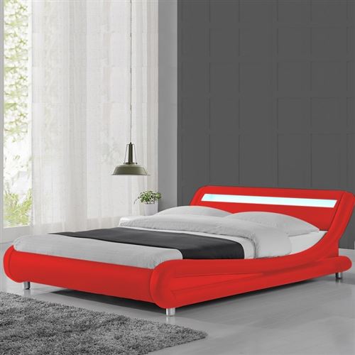 Lit led design Julio - 160x200 - Rouge