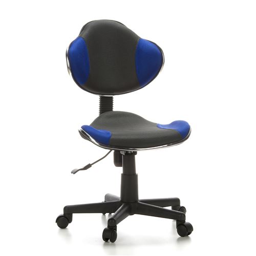 Siège de bureau / Siège pivotant KIDDY GTI-2, tissu gris / bleu hjh OFFICE