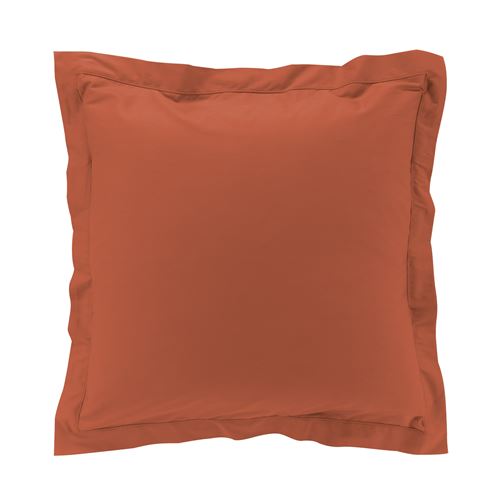 Taie d'oreiller &agrave; volants - 63 x 63 cm - Percaline - Orange