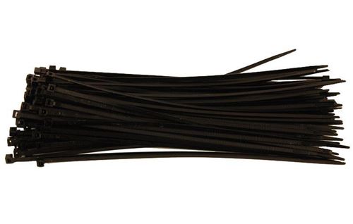 Attache cables rilsan 380 x 4.5 noirs - 100 colliers plastiques - Oc-pro