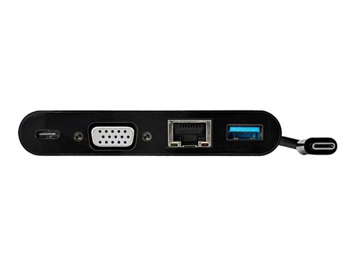 startech.com adaptateur multiport usb-c pour ordinateur portable - vga, usb 3.0, gbe et power delivery 60w (dkt30cvagpd)